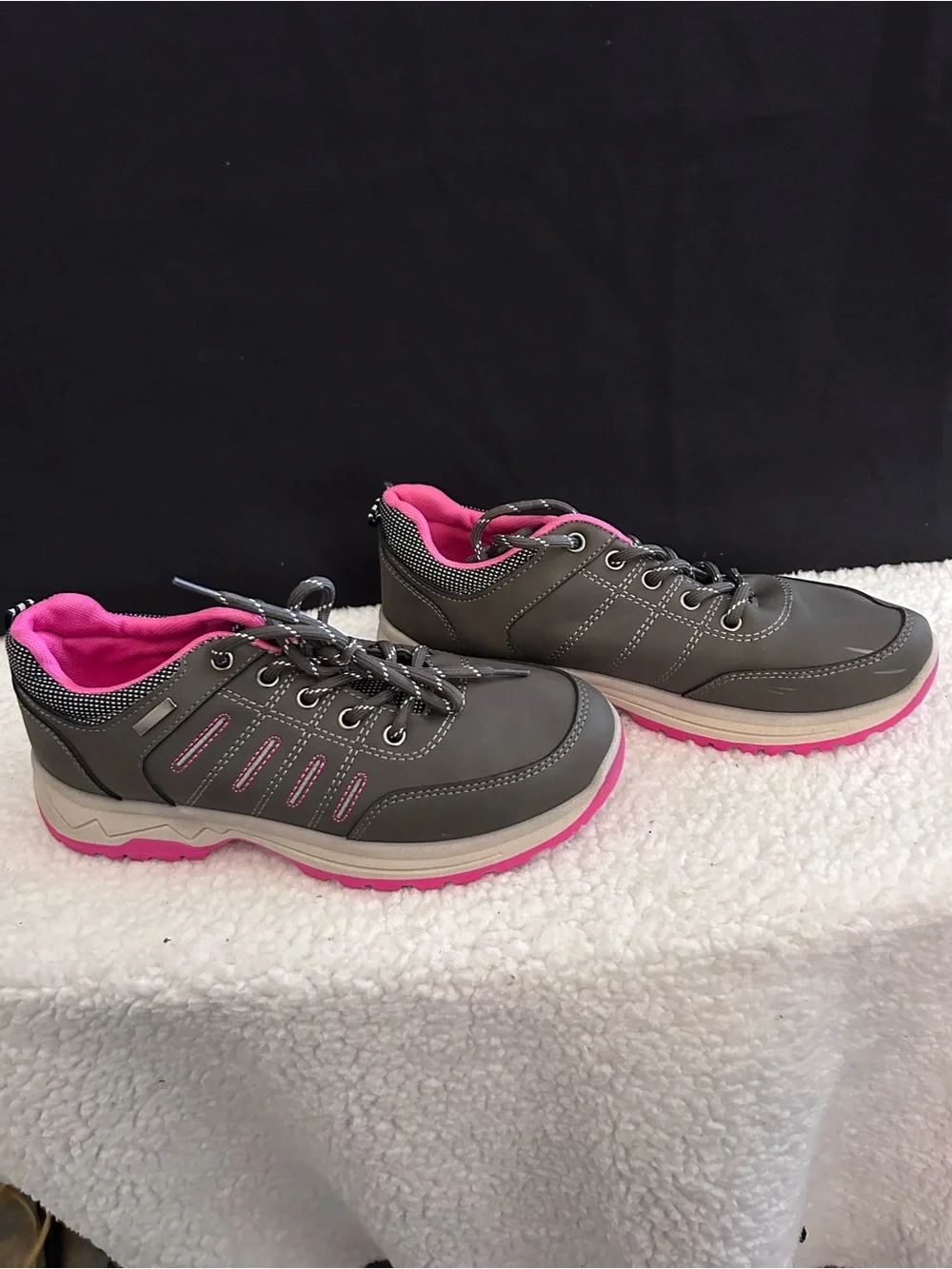Women’s Gray and Pink Casual Sneakers - Picture 2 of 2
